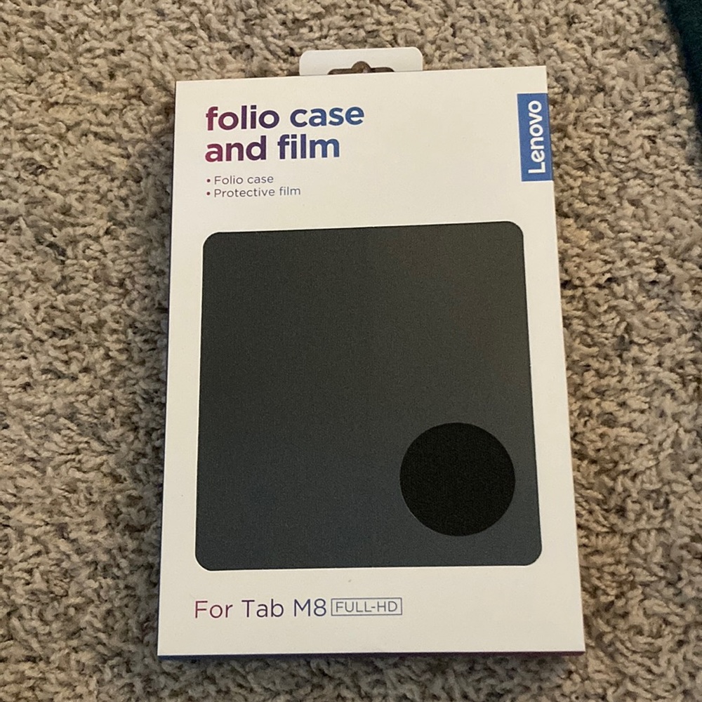 Tab M8 Case. Black, canvas like with screen protector